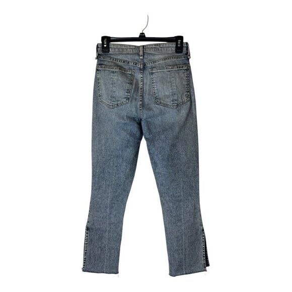 Rag & Bone Jeans Women 25 Blue Stella Wash Nina High Rise Ankle Flare Distressed - Picture 3 of 13